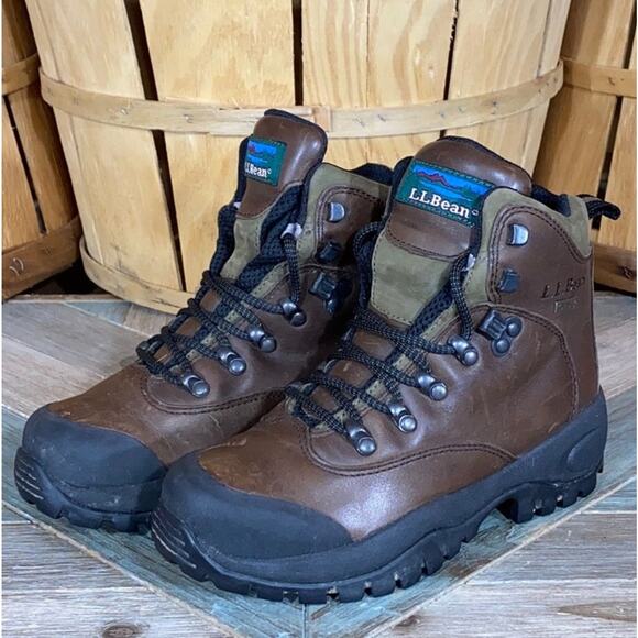 L.L. Bean Cresta Brown Leather Goretex Waterproof Trail Hiking Boot Women Size 5 - Picture 3 of 12